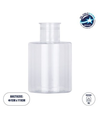 GloboStar® GRACE 35608 Διακοσμητικό Βάζο Πλαστικό Διάφανο Φ7 x Υ11cm